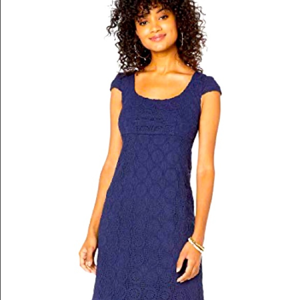 Lilly Pulitzer Laurent Dress in True Navy Zanzibar Lace size 10 NWT
